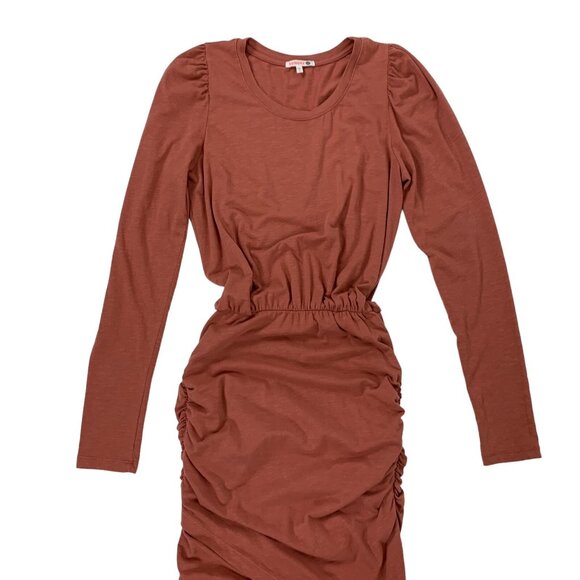 Sundry Dress Small Long Sleeve Ruched Stretch Bodycon Pink Casual - Picture 2 of 7